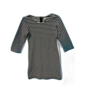 Old Navy Women  Dress Black/White Stripe Stretch Zipper Size XS Bodycon